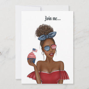 Invitation Fête d'indépendance du 14 juillet USA Fête d'anniv