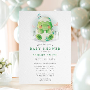 Invitation Fête d'oeufs de dinosaure aquarelle mignonne pour