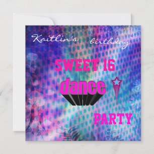 Invitation fête douce 16e anniversaire musique dan