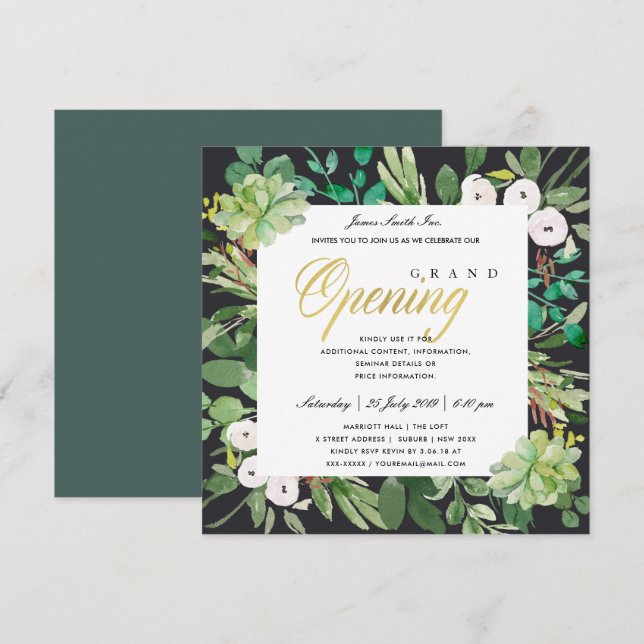 INVITATION FÊTE D'OUVERTURE DE GRAND FOLIAGE DE WREATH FOLIAG (Devant / Derrière)