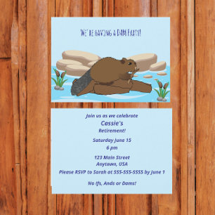 Invitation Fête drôle de castor   “Nous organisons une fête d