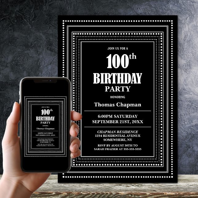 Invitation Fête du 100e anniversaire de la frontière noire et (Créateur téléchargé)