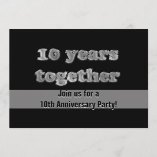 Invitation Fête du 10e anniversaire   10 ans ensemble