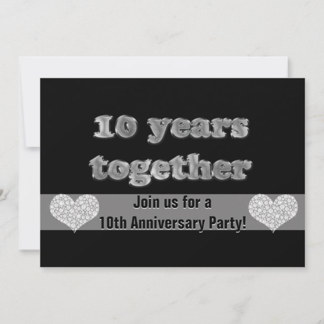 Invitation Fête du 10e anniversaire | 10 ans ensemble (Devant)