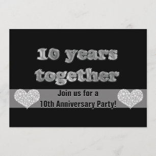 Invitation Fête du 10e anniversaire   10 ans ensemble