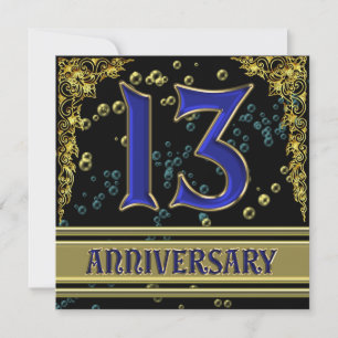 Invitation Fête du 13e anniversaire de Black and Gold
