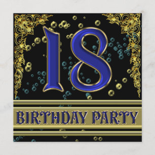 Invitation Fête du 18e anniversaire de Black and Gold