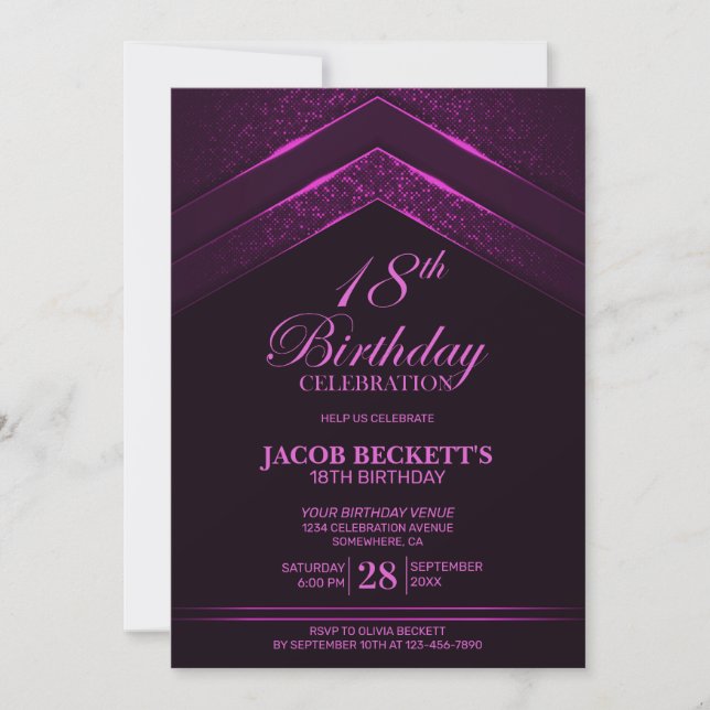 Invitation Fête du 18e anniversaire de Black Pink (Devant)