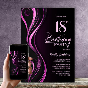 Invitation Fête du 18e anniversaire de Black Pink