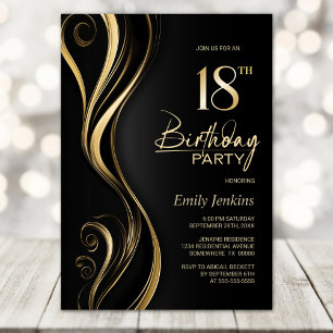Invitation Fête du 18e anniversaire de l'or noir moderne