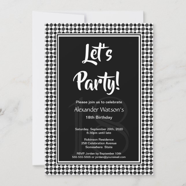 Invitation Fête du 18ème anniversaire de Black White (Devant)