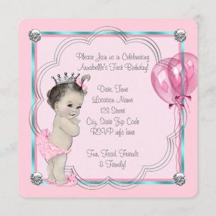 Invitation Fête du 1er anniversaire de la Princesse Rose