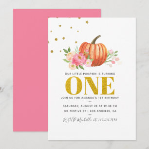 Invitation Fête du 1er anniversaire de notre petite citrouill