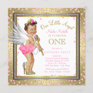 Invitation Fête du 1er anniversaire des petites filles anges