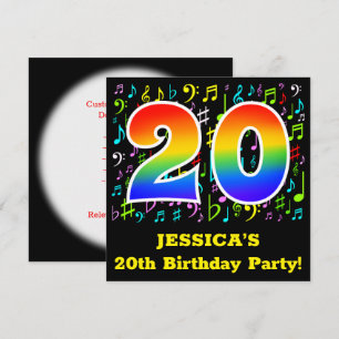 Invitation fête du 20e anniversaire : Symboles de musique amu