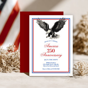 Invitation Fête du 250e anniversaire d'Aigle américain d'Amér