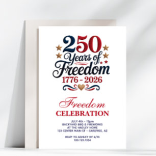 Invitation Fête du 250e anniversaire de l'Amérique