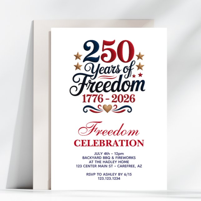 Invitation Fête du 250e anniversaire de l'Amérique (Créateur téléchargé)