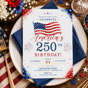 Invitation Fête du 250e anniversaire des États-Unis d'Amériqu