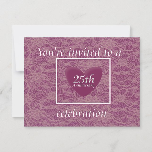 Invitation Fête du 25e anniversaire (Devant)