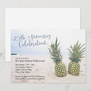 Invitation Fête du 25e anniversaire de la plage tropicale