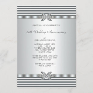 Invitation Fête du 25e anniversaire Silver Diamond