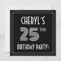 Fête du 25e anniversaire : Style Art Déco avec nom