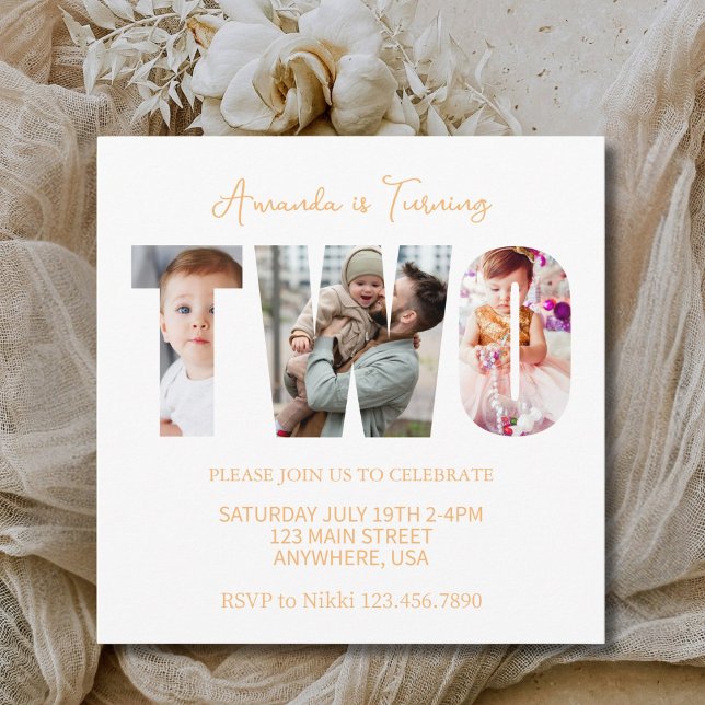 Invitation Fête du 2e anniversaire Favorisée pour les filles  (Créateur téléchargé)