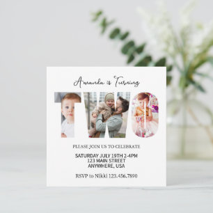 Invitation Fête du 2e anniversaire Favorisée pour les filles 