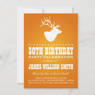 Invitation Fête du 30e anniversaire de la mode Deer Orange