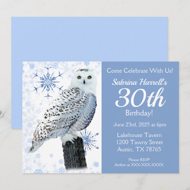 Invitation Fête du 30e anniversaire de Owl (Devant / Derrière)