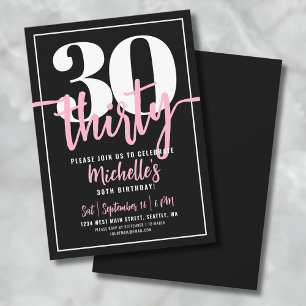 Invitation Fête du 30e anniversaire de Script Black