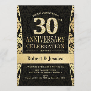 Invitation Fête du 30e Anniversaire - Or Noir