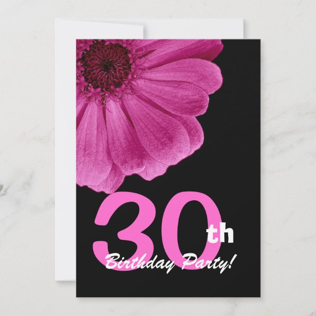 Invitation Fête du 30e anniversaire pour sa marguerite rose W (Devant)