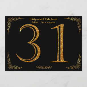 Invitation fête du 31e anniversaire, styl Gatsby, parties sci