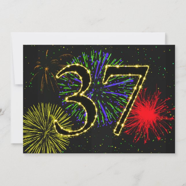 Invitation Fête du 37e anniversaire invitez (Devant)
