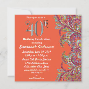 Invitation Fête du 40e anniversaire