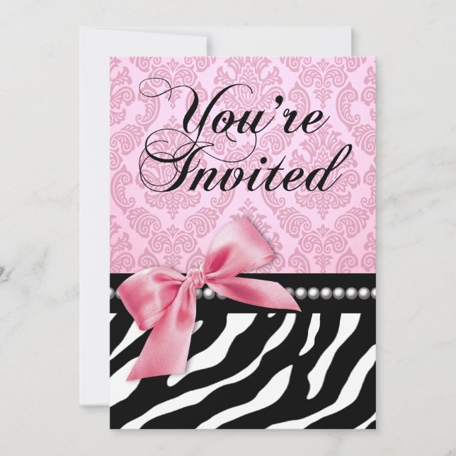 Invitation Fête du 40e anniversaire de Zebra Fascination (Devant)