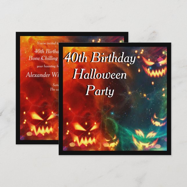 Invitation Fête du 40e anniversaire des Citrouilles fantômes (Devant / Derrière)