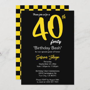 Invitation Fête du 40e anniversaire   PERSONNALISER