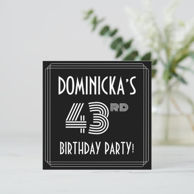 Invitation Fête du 43ème anniversaire : Art Déco Style avec N (Debout devant)