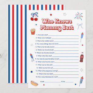 Invitation Fête du 4 juillet, Baby Shower pour fille, Qui con