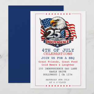Invitation Fête du 4 juillet pour 250 ans d'indépendance