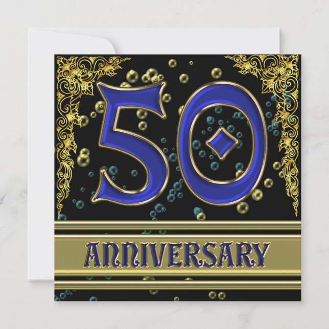 Invitation Fête du 50e anniversaire de Black and Gold (Devant)