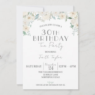Invitation Fête du 50e anniversaire de la florale, Thé du jou