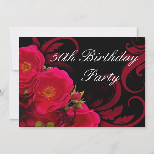 Invitation Fête du 50e anniversaire de la Rose de Fuchsia Gar (Devant)