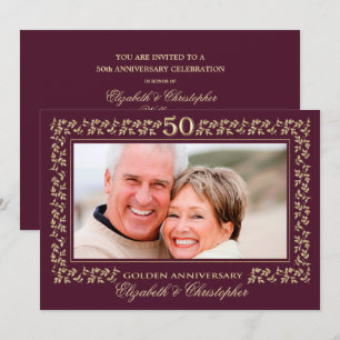 Invitation Fête du 50e anniversaire de mariage   Photo person