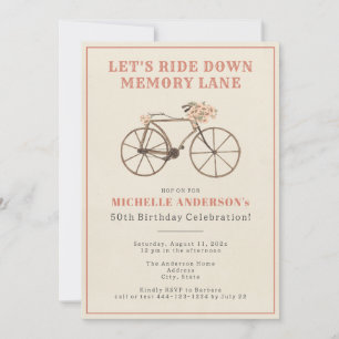 Invitation Fête du 50e anniversaire de vintage Bicycle