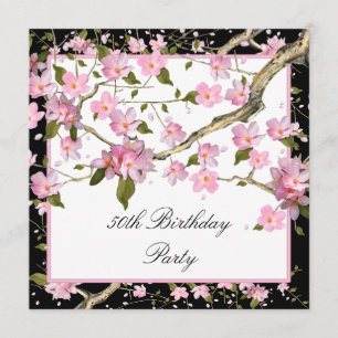Invitation Fête du 50e anniversaire des femmes en fleurs de c