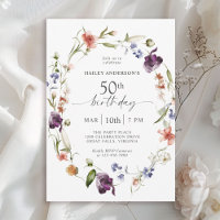 Fête du 50e anniversaire des femmes fleurs sauvage